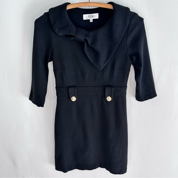 Tibi ~ Bow Accent Black XS Mini Dress - Picture 1 of 6